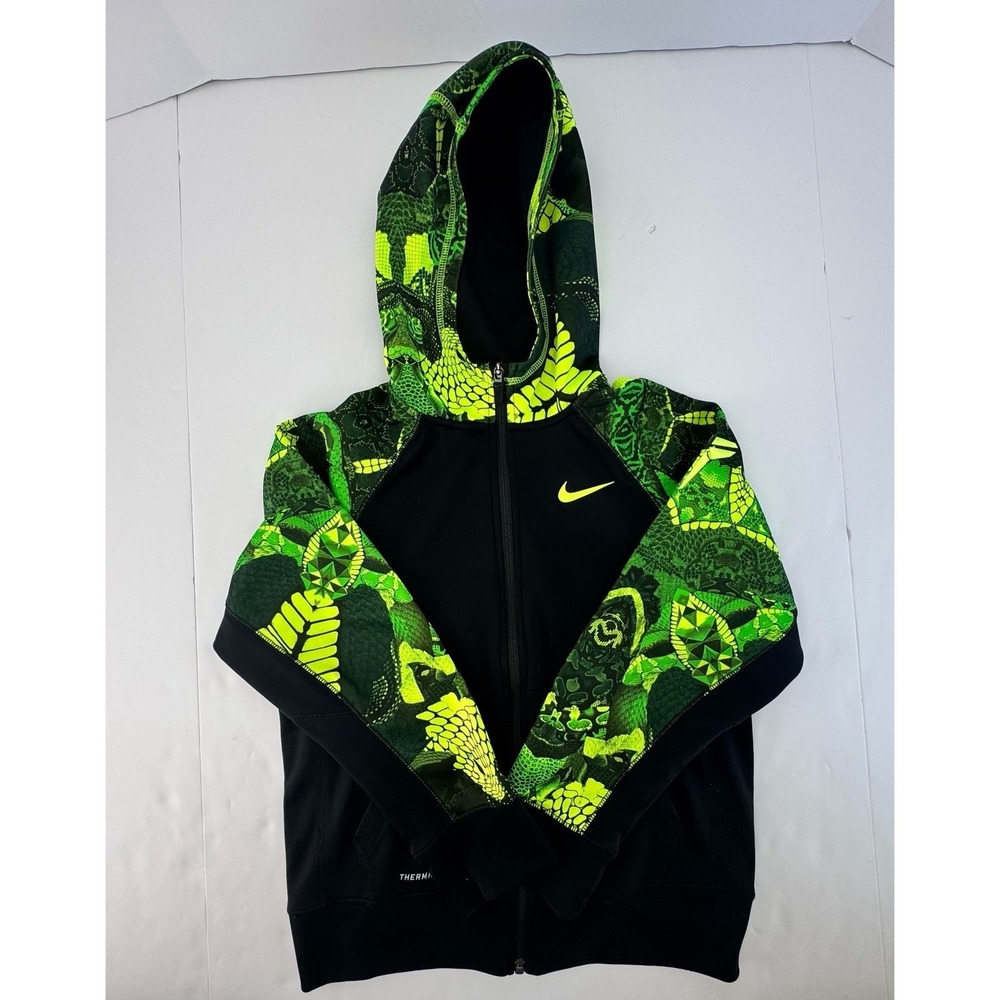 Nike Kobe Bryant‎ Mamba Full zip Therma Fit Hoodie Black Volt Snakeskin Boys M